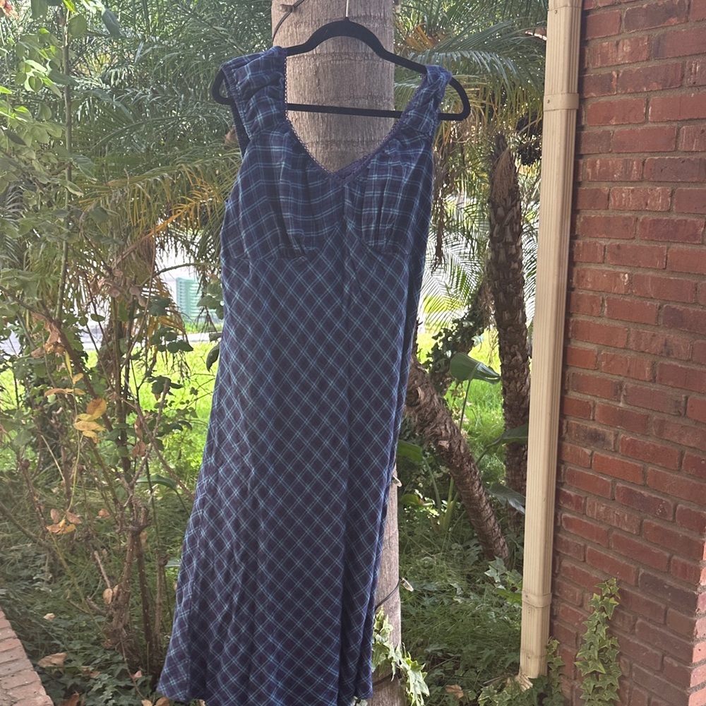 Fall/Winter Blue Plaid Dress
